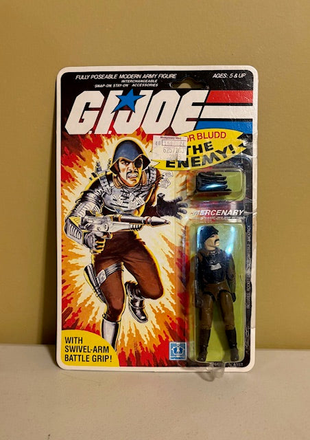 1983 Hasbro G.I. Joe Major Bludd Figure MOC with tape on Bubble