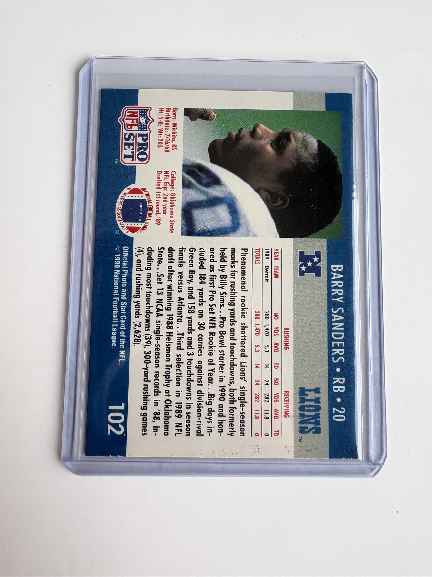 Barry Sanders 1990 Proset Football