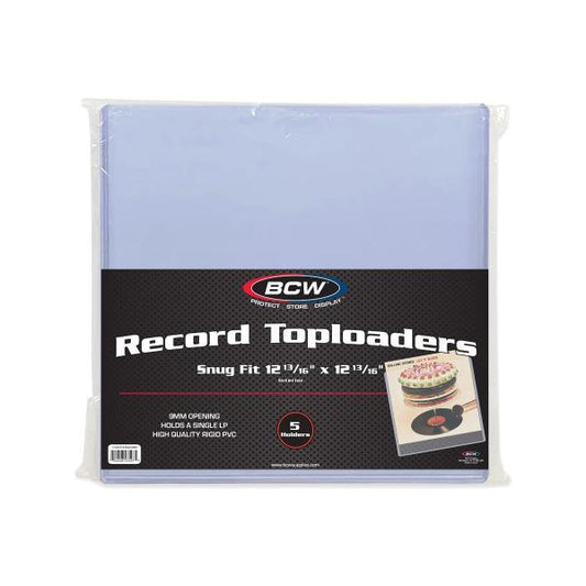 BCW 12" Record Snug Fit 9mm Toploaders (5-Pack)