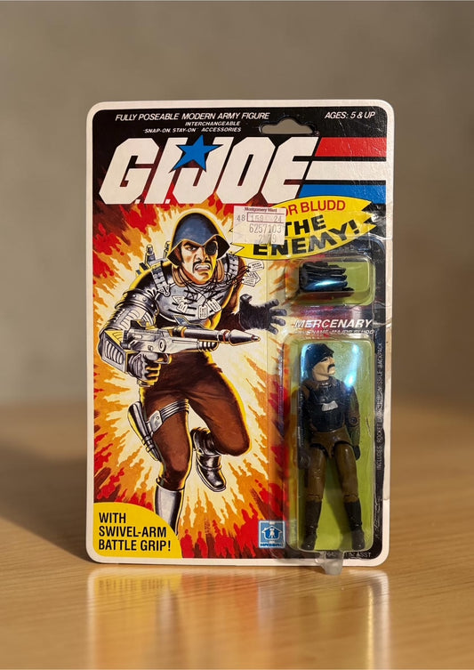 1983 Hasbro G.I. Joe Major Bludd Figure MOC with tape on Bubble