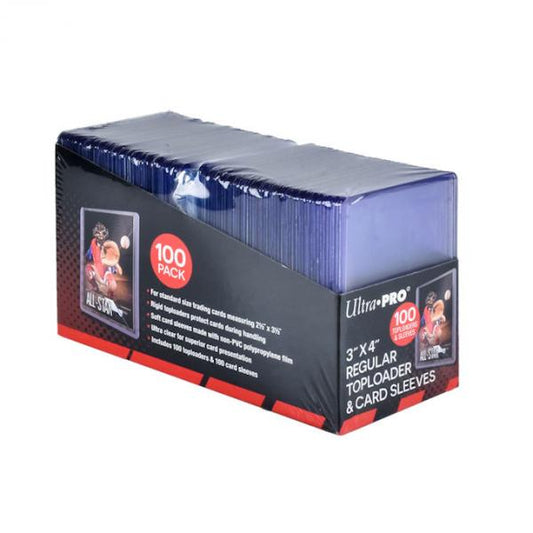 Ultra·PRO 3" x 4" Regular Toploaders with Sleeves (100 Pack Combo)